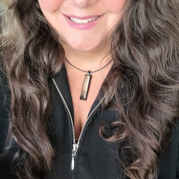 Don't Wait Wood Vertical Pendant Necklace - Picture 3 of 10